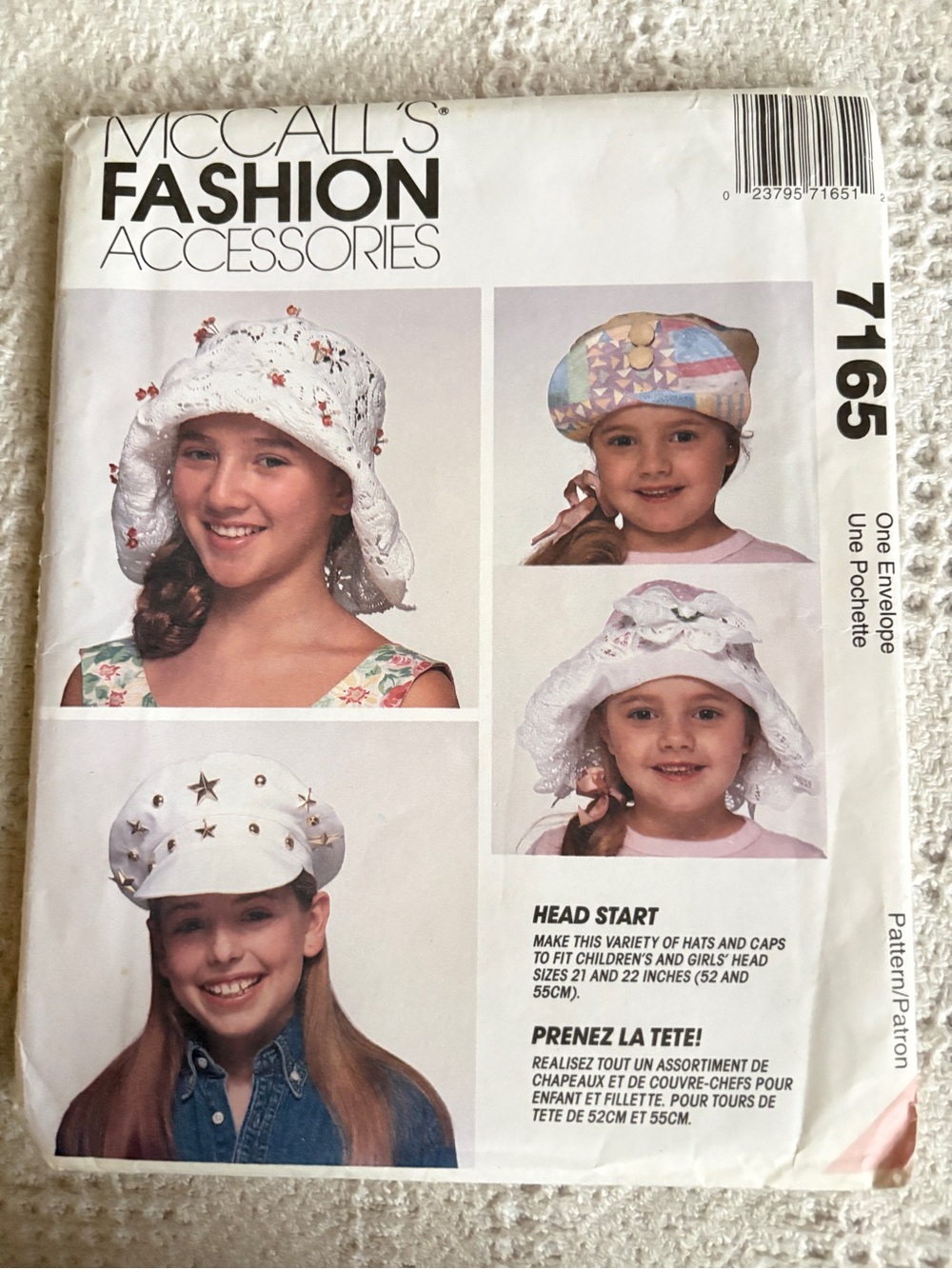 McCall’s Pattern 7165 for Children’s and Girl’s Hats